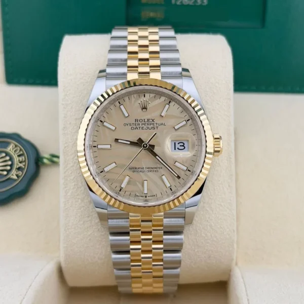 2023 Rolex Datejust 36 Two-Tone Fluted Palm-Motif Jubilee