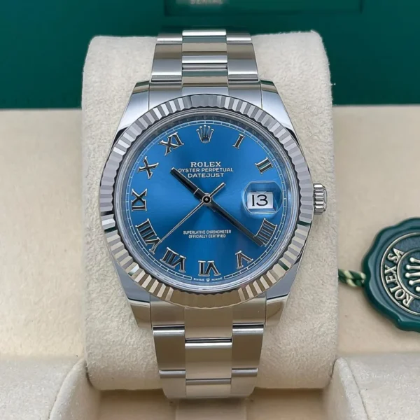 2023 Rolex Datejust 41 Fluted Blue Roman Oyster