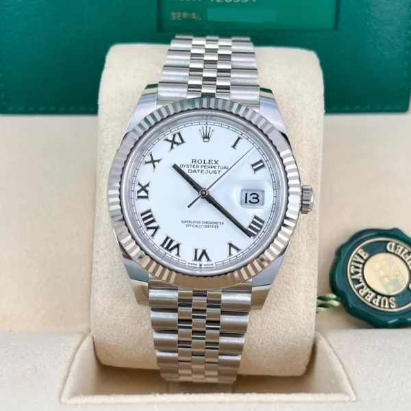 2024 Rolex Datejust 41 Fluted White Roman Jubilee