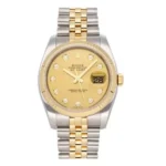 Rolex Datejust 116233 Two-Tone Champagne Diamond Dial 36mm Jubilee Watch