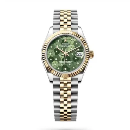 Rolex Datejust 31mm 278273 Stainless Steel and Yellow Gold Olive-Green Floral Motif Watch